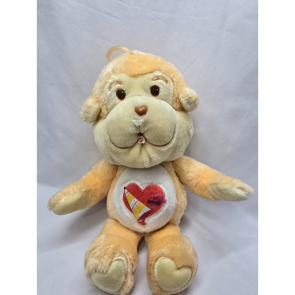 Care Bear Playful Heart Monkey Vintage 13 Inches 1985- RARE HTF